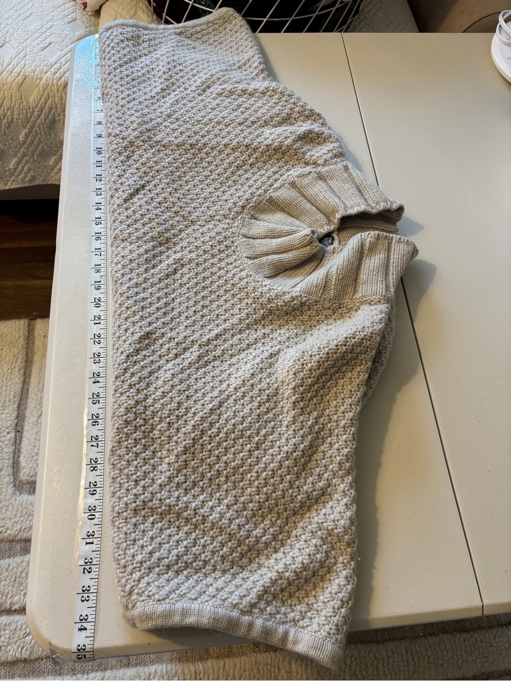 ELK Sweater Poncho Size Small Medium Wool Chunky Layered Minimalist Lagom Scandi - Picture 7 of 10